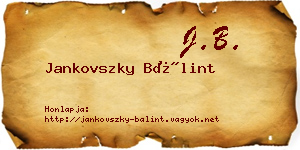 Jankovszky Bálint névjegykártya