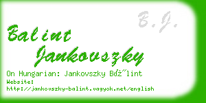 balint jankovszky business card